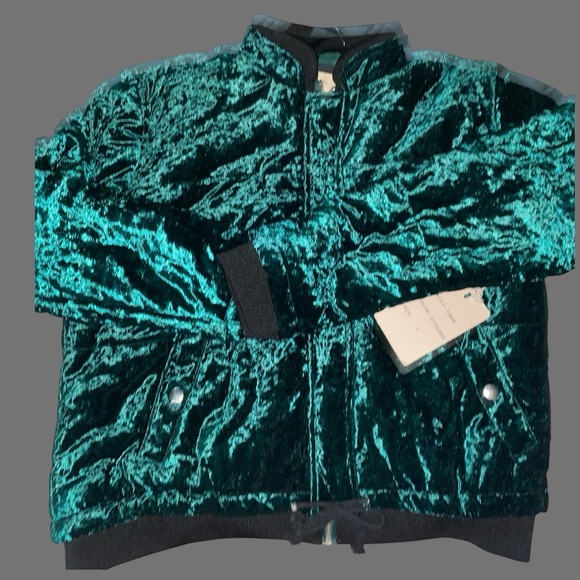 NWT CI SONO VINTAGE VELVET HUNTER GREEN BOMBER JACKET •S/LARGE •HANDMADE•❤️this🌲 - Picture 2 of 12
